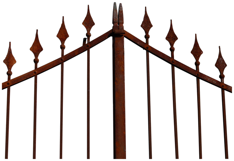 Biscottini Cancello in ferro pieno finitura anticata L350xPR10xH288 cm. Made in Italy