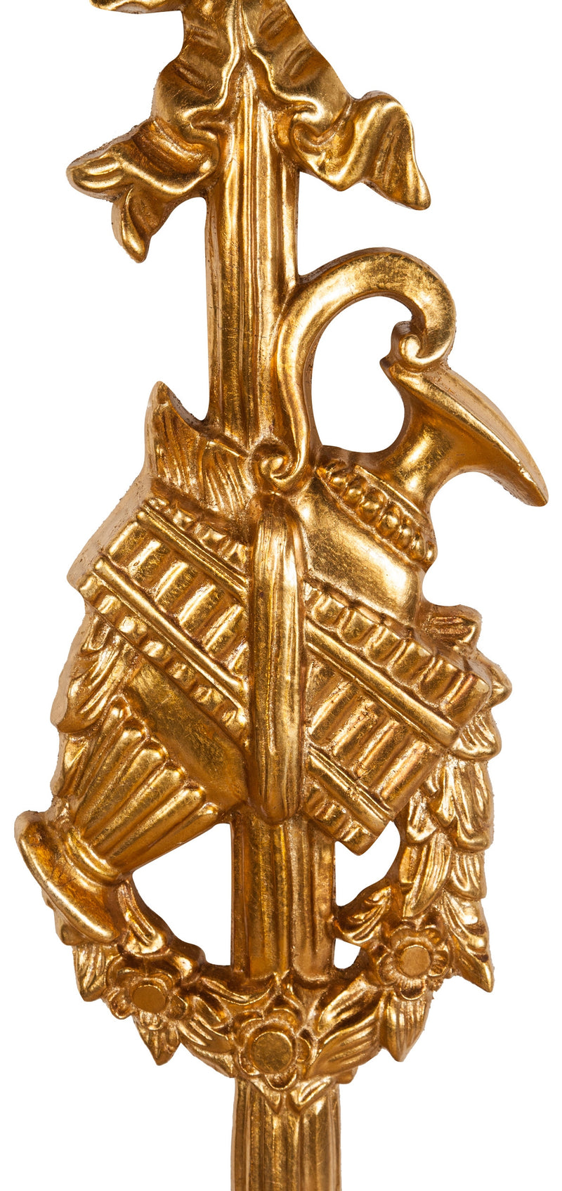 Biscottini Fregio in legno finitura foglia oro anticato L20xPR3,5xH72 cm Made in Italy