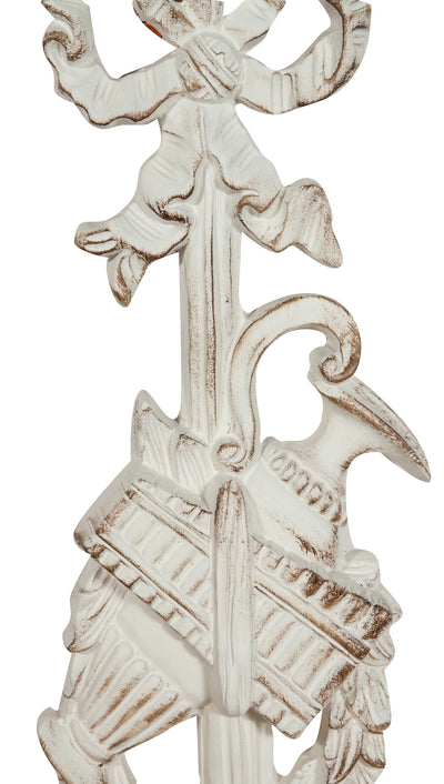 Biscottini Fregio in legno finitura bianco anticato L20xPR3,5xH72 cm Made in Italy