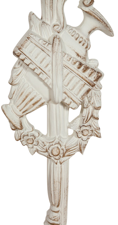 Biscottini Fregio in legno finitura bianco anticato L20xPR3,5xH72 cm Made in Italy