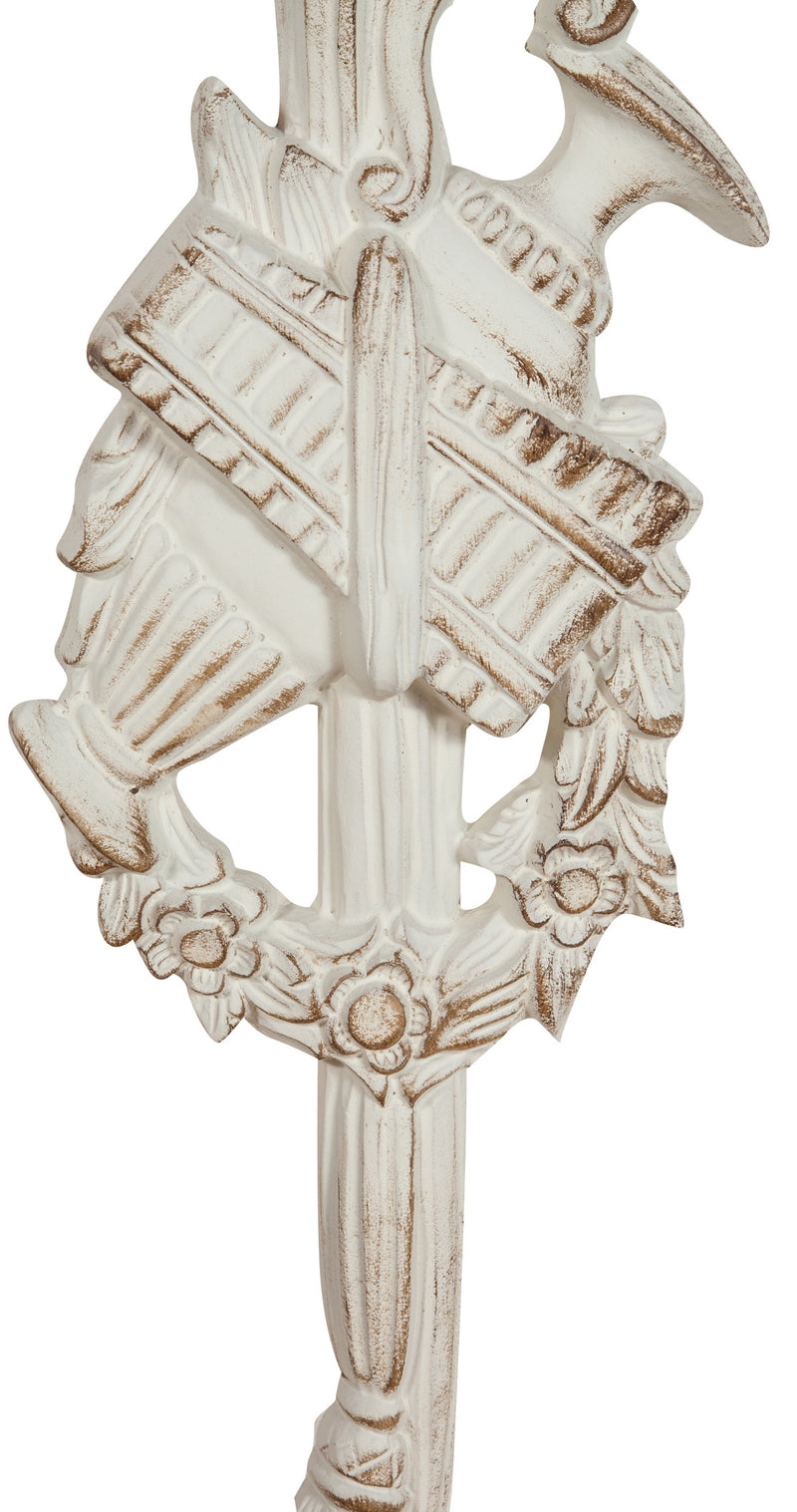 Biscottini Fregio in legno finitura bianco anticato L20xPR3,5xH72 cm Made in Italy