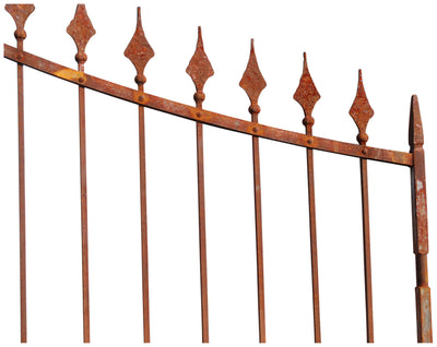 Biscottini Cancello in ferro pieno finitura anticata L350xPR10xH288 cm. Made in Italy