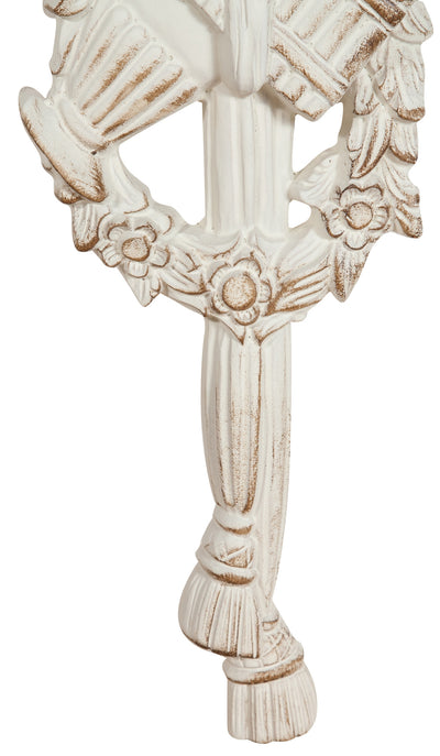 Biscottini Fregio in legno finitura bianco anticato L20xPR3,5xH72 cm Made in Italy