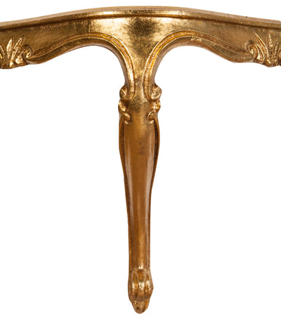 Biscottini Mensola a muro in legno finitura foglia oro anticato Made in Italy L43xPR21xH32