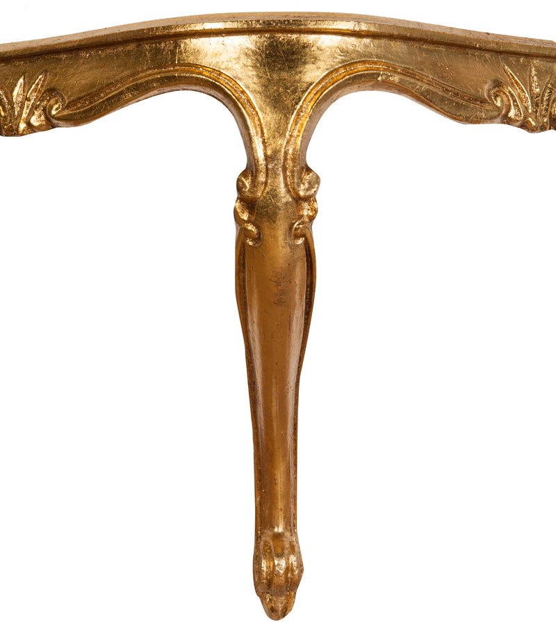 Biscottini Mensola a muro in legno finitura foglia oro anticato Made in Italy L43xPR21xH32