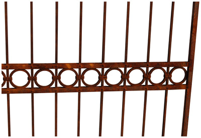 Biscottini Cancello in ferro pieno finitura anticata L350xPR10xH288 cm. Made in Italy