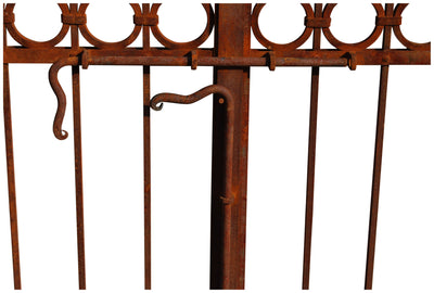 Biscottini Cancello in ferro pieno finitura anticata L350xPR10xH288 cm. Made in Italy