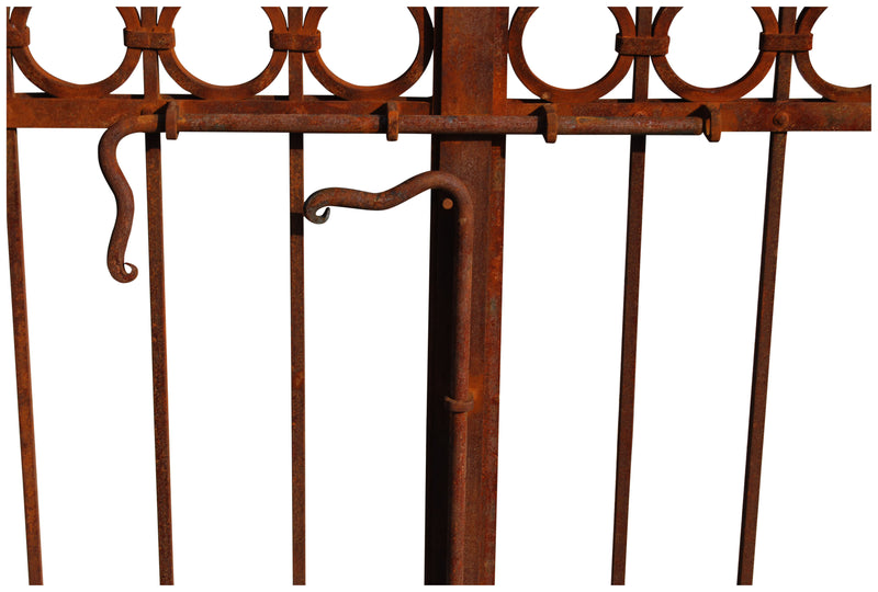 Biscottini Cancello in ferro pieno finitura anticata L350xPR10xH288 cm. Made in Italy