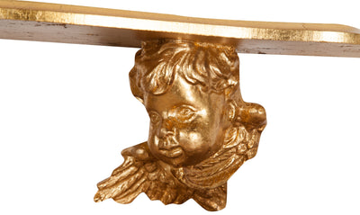 Biscottini Mensola a muro in legno finitura foglia oro anticato ANGELI Made in Italy