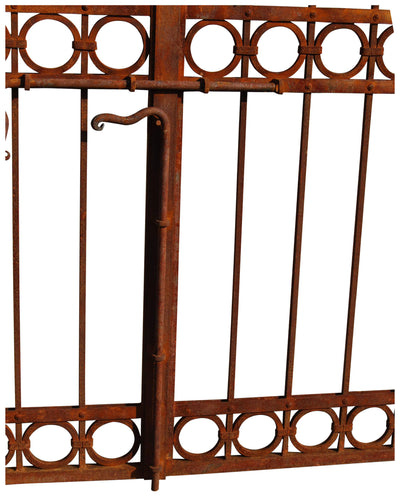 Biscottini Cancello in ferro pieno finitura anticata L350xPR10xH288 cm. Made in Italy