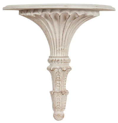 Biscottini Mensola a muro in legno finitura bianco anticato L39xPR20xH40 cm Made in Italy