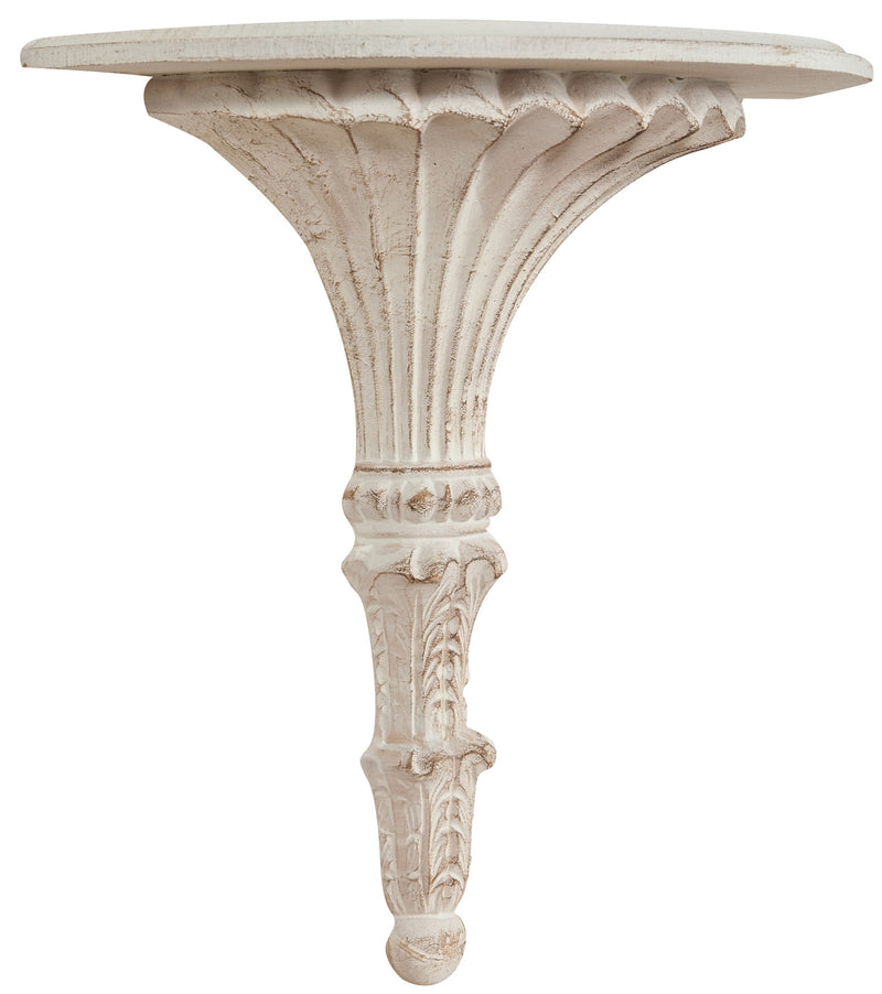 Biscottini Mensola a muro in legno finitura bianco anticato L39xPR20xH40 cm Made in Italy