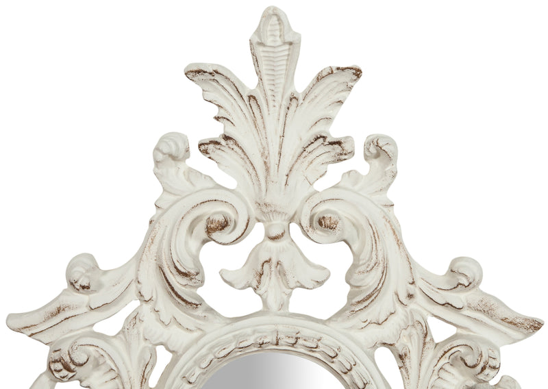 Biscottini Specchiera da parete in legno finitura bianco anticato Made in Italy Offerta