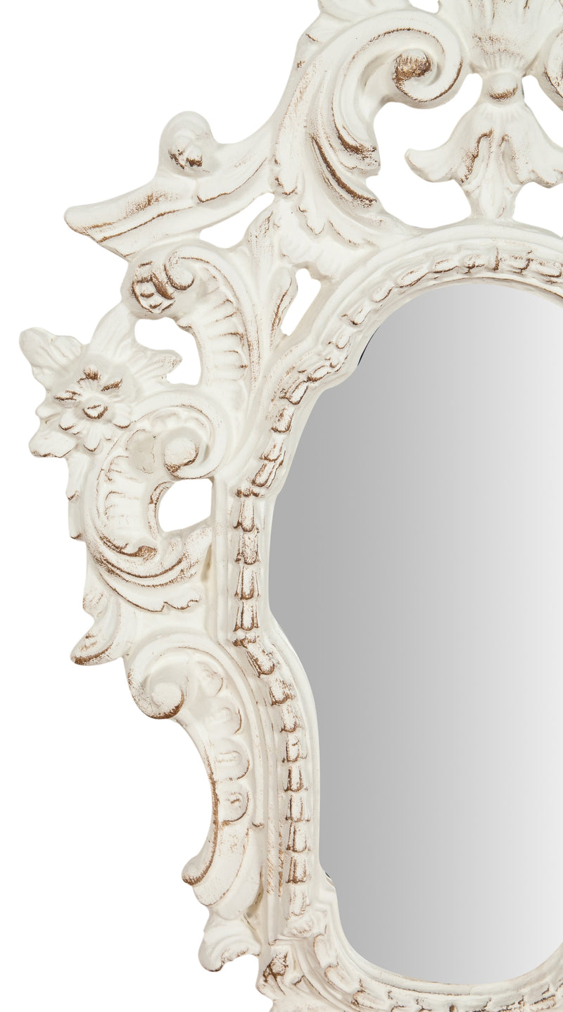 Biscottini Specchiera da parete in legno finitura bianco anticato Made in Italy Offerta