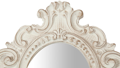 Biscottini Specchiera da parete in legno finitura bianco anticato L32xPR3,5xH38 cm Made in Italy