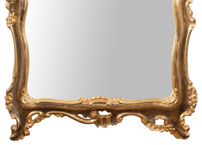 Biscottini Specchiera da parete in legno finitura foglia oro ossidato anticato L68XPR7,5XH122 cm Made in Italy