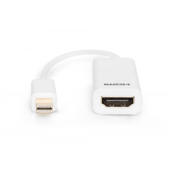 Cavo adattatore DisplayPort, mini DP - HDMI Tipo A M/F, 0,15m, compatibile a DP 1.1a, CE, we