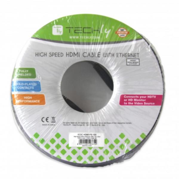 Cavo HDMI High Speed con Ethernet Amplificato A/A M/M 25m Nero