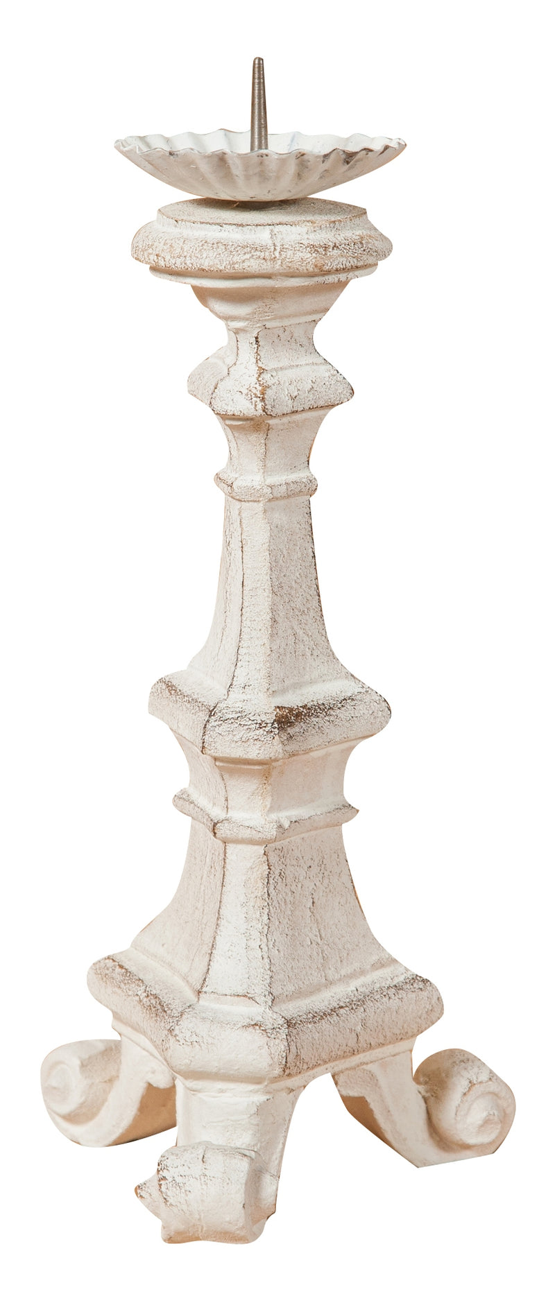 Biscottini Candeliere in legno finitura bianca anticata. Made in Italy L13XPR13XH29