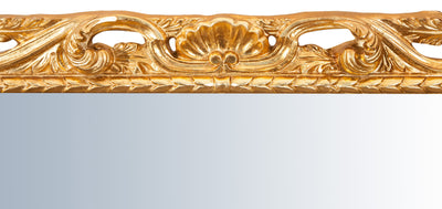 Biscottini Specchiera da parete verticale/orizzontale in legno finitura foglia oro anticato L94xPR6,5xH114 cm Made in Italy