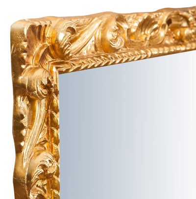 Biscottini Specchiera da parete verticale/orizzontale in legno finitura foglia oro anticato L94xPR6,5xH114 cm Made in Italy