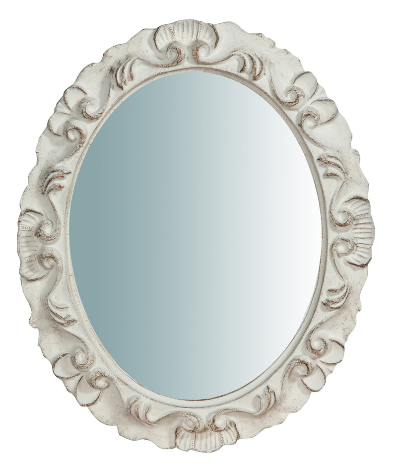 Biscottini Specchiera da parete verticale/orizzontale in legno finitura bianca anticata L28xPR2xH34 cm Made in Italy