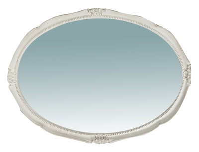 Biscottini Specchiera da parete verticale/orizzontale in legno finitura bianca anticata L53xPR3,5xH72 cm Made in Italy