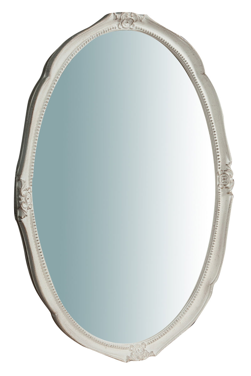 Biscottini Specchiera da parete verticale/orizzontale in legno finitura bianca anticata L53xPR3,5xH72 cm Made in Italy