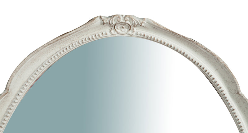 Biscottini Specchiera da parete verticale/orizzontale in legno finitura bianca anticata L53xPR3,5xH72 cm Made in Italy