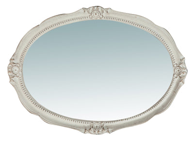 Biscottini Specchiera da parete verticale/orizzontale in legno finitura bianca anticata L37xPR3,5xH51 cm Made in Italy