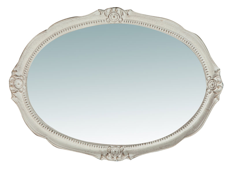 Biscottini Specchiera da parete verticale/orizzontale in legno finitura bianca anticata L37xPR3,5xH51 cm Made in Italy