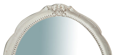 Biscottini Specchiera da parete verticale/orizzontale in legno finitura bianca anticata L37xPR3,5xH51 cm Made in Italy