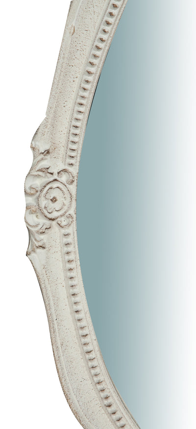 Biscottini Specchiera da parete verticale/orizzontale in legno finitura bianca anticata L37xPR3,5xH51 cm Made in Italy