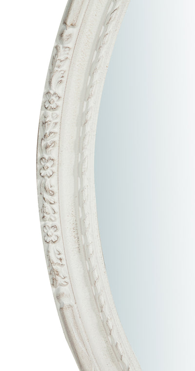 Biscottini Specchiera da parete verticale/orizzontale in legno finitura bianca anticata L72xPR4,5xH91 cm Made in Italy