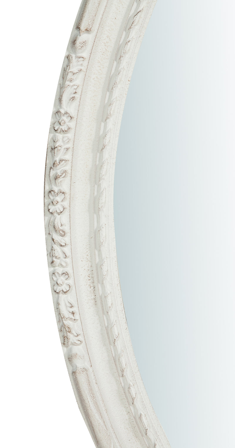 Biscottini Specchiera da parete verticale/orizzontale in legno finitura bianca anticata L72xPR4,5xH91 cm Made in Italy