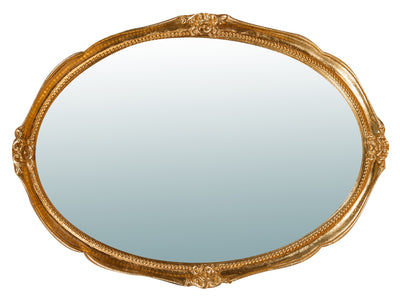 Biscottini Specchiera da parete verticale/orizzontale in legno finitura foglia oro anticato L43xPR4xH61 cm Made in Italy