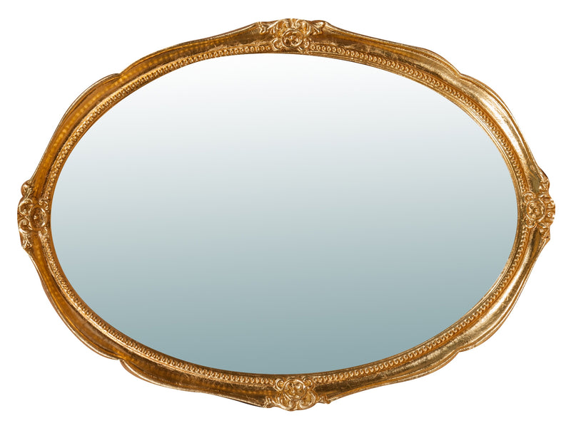 Biscottini Specchiera da parete verticale/orizzontale in legno finitura foglia oro anticato L43xPR4xH61 cm Made in Italy