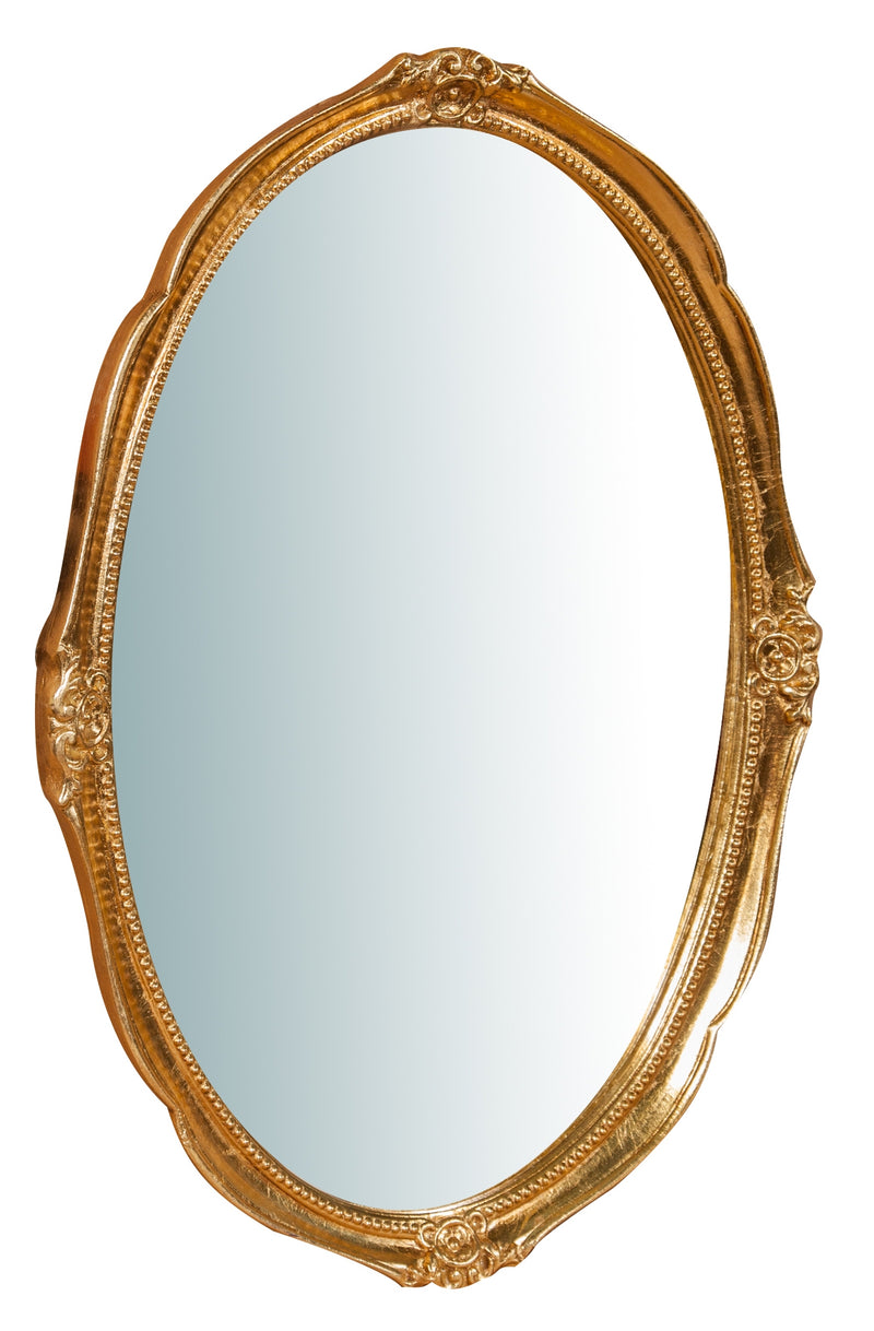 Biscottini Specchiera da parete verticale/orizzontale in legno finitura foglia oro anticato L43xPR4xH61 cm Made in Italy