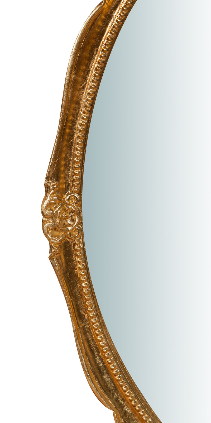 Biscottini Specchiera da parete verticale/orizzontale in legno finitura foglia oro anticato L43xPR4xH61 cm Made in Italy