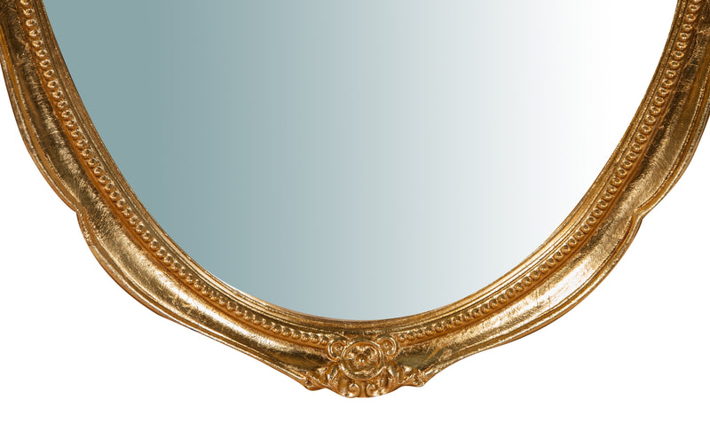 Biscottini Specchiera da parete verticale/orizzontale in legno finitura foglia oro anticato L43xPR4xH61 cm Made in Italy