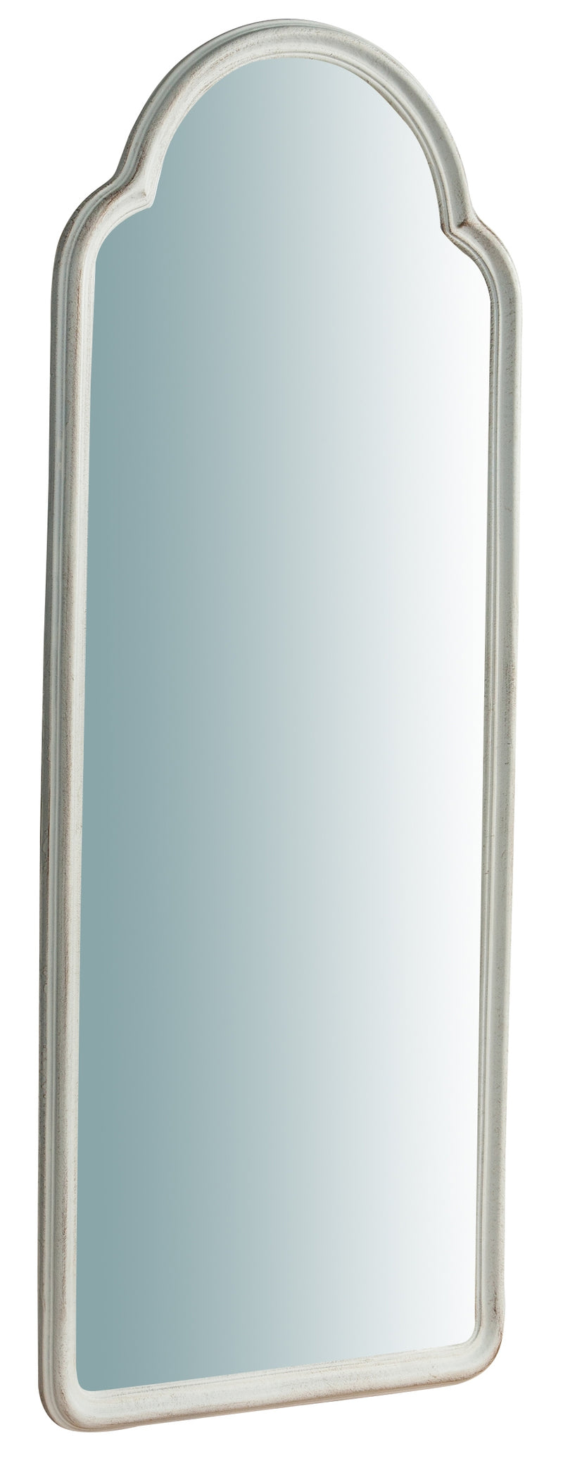 Biscottini Specchiera da parete in legno finitura bianco anticato L40xPR3xH100 cm Made in Italy