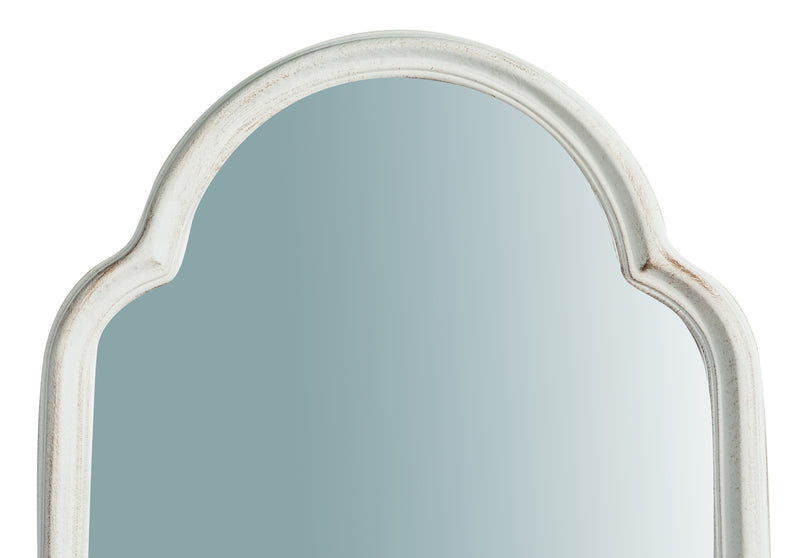 Biscottini Specchiera da parete in legno finitura bianco anticato L40xPR3xH100 cm Made in Italy