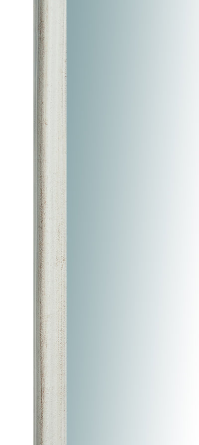 Biscottini Specchiera da parete in legno finitura bianco anticato L40xPR3xH100 cm Made in Italy
