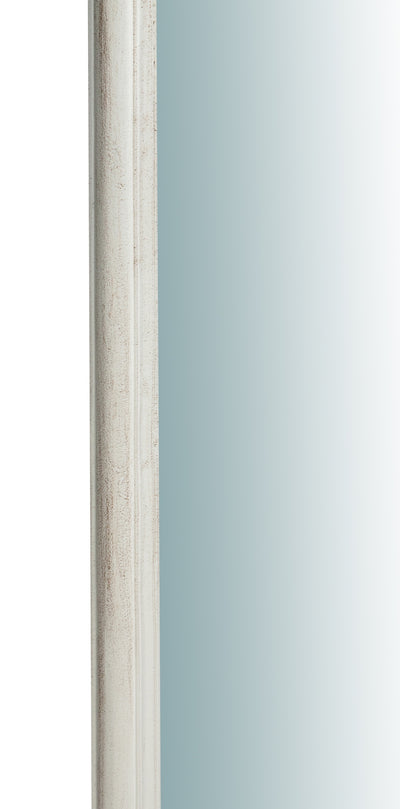 Biscottini Specchiera da parete in legno finitura bianco anticato L35xH3xL84 cm Made in Italy