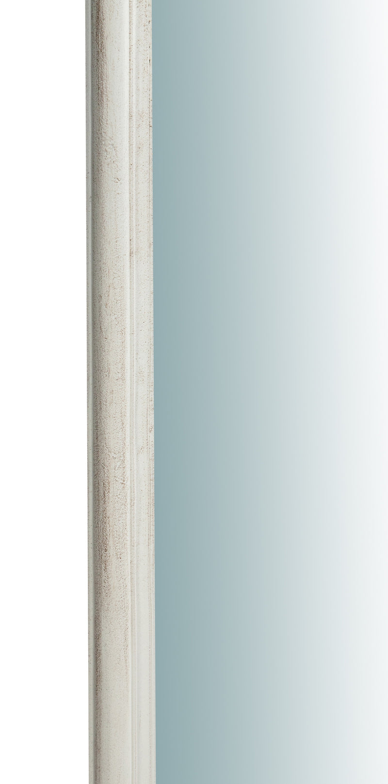 Biscottini Specchiera da parete in legno finitura bianco anticato L35xH3xL84 cm Made in Italy