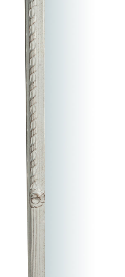 Biscottini Specchiera da parete in legno finitura bianco anticato L40xPR4,5x90 cm Made in Italy