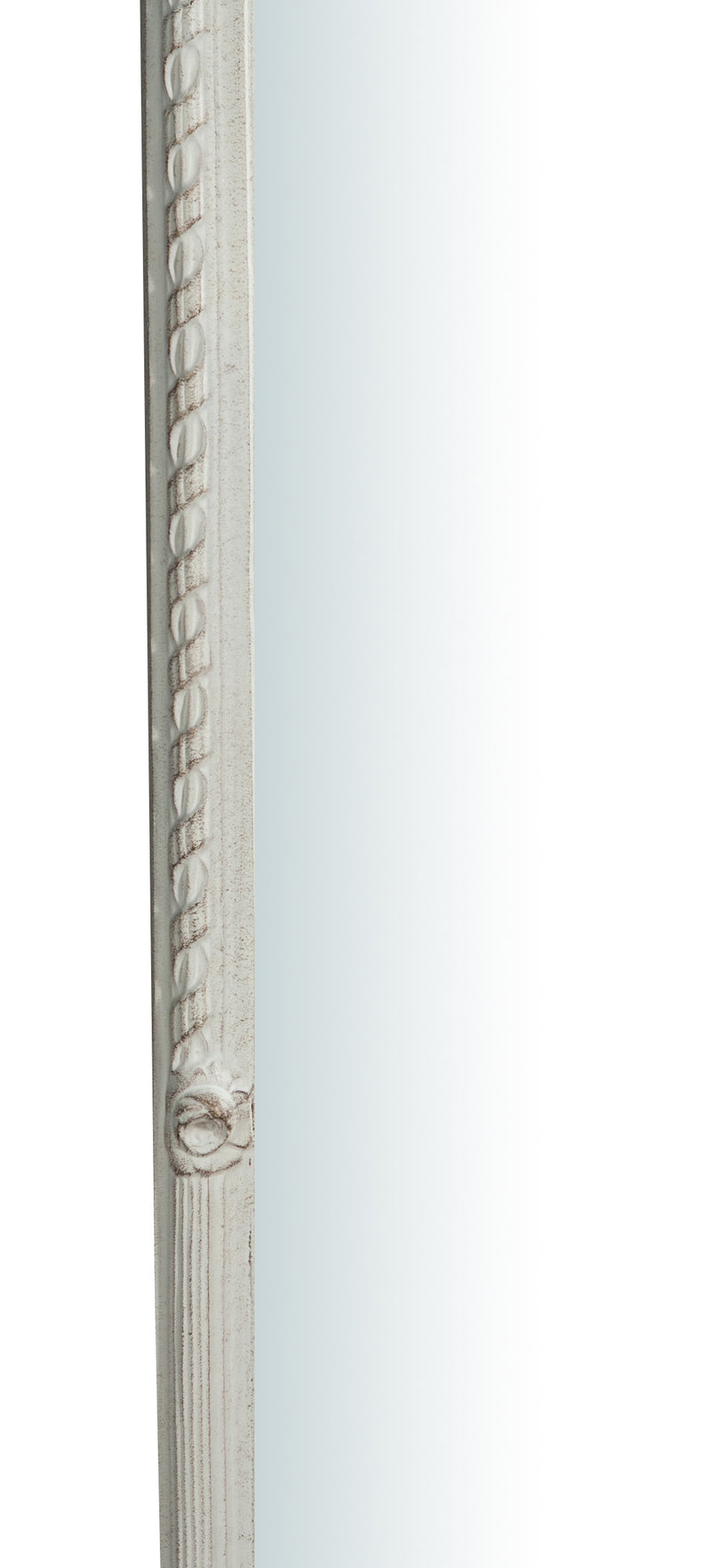 Biscottini Specchiera da parete in legno finitura bianco anticato L40xPR4,5x90 cm Made in Italy