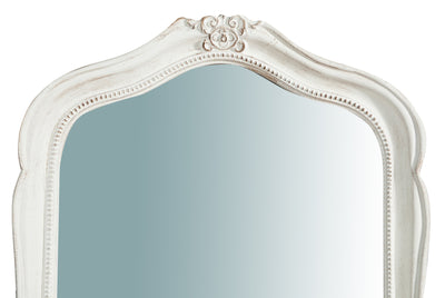 Biscottini Specchiera da parete in legno finitura bianco anticato L47xPR4xH100 cm Made in Italy