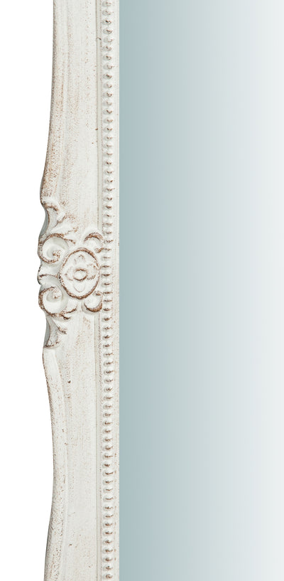 Biscottini Specchiera da parete in legno finitura bianco anticato L47xPR4xH100 cm Made in Italy