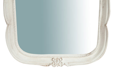 Biscottini Specchiera da parete in legno finitura bianco anticato L47xPR4xH100 cm Made in Italy